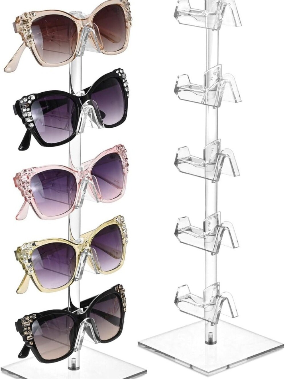NEW Mooca Clear 5-Tier Acrylic Stand For Glasses Sunglasses Home Sz 14" - Picture 3 of 6